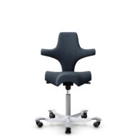 HÅG Capisco 8106 - Cura Loop (Gabriel) - Polyester recyclé - CLP66165 Blue - Argent - 265 mm (hauteur d’assise 53–79 cm) - Roues souples pour sols durs thumbnail