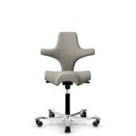HÅG Capisco 8106 - Mainline Flax (Camira) - Wool / Flax - MLF002 Beige-Grey - Black - 150mm (seat height 40–55cm) - Hard castors for soft floors thumbnail