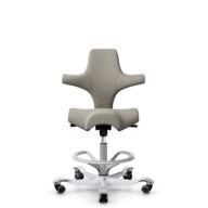 HÅG Capisco 8106 - Mainline Flax (Camira) - Laine / Lin - MLF002 Beige-Grey - Argent - 200 mm (hauteur d’assise 46–64 cm) - Roues dures pour sols souples thumbnail