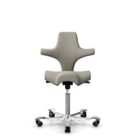 HÅG Capisco 8106 - Mainline Flax (Camira) - Wool / Flax - MLF002 Beige-Grey - Silver - 200 mm (seat height 46-64cm) - Soft castors for hard floors thumbnail