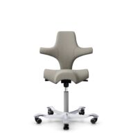 HÅG Capisco 8106 - Mainline Flax (Camira) - Wool / Flax - MLF002 Beige-Grey - Silver - 265 mm (seat height 53-79cm) - Soft castors for hard floors thumbnail