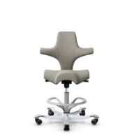 HÅG Capisco 8106 - Mainline Flax (Camira) - Wool / Flax - MLF002 Beige-Grey - Silver - 265 mm (seat height 53-79cm) - Soft castors for hard floors thumbnail
