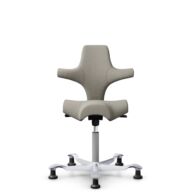 HÅG Capisco 8106 - Mainline Flax (Camira) - Laine / Lin - MLF002 Beige-Grey - Argent - 265 mm (hauteur d’assise 53–79 cm) - Patins thumbnail