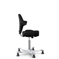 HÅG Capisco 8106 - Xtreme (Camira) - Polyester recyclé - EXR009 - Black - Argent - 150 mm (hauteur d’assise 40–55 cm) - Patins thumbnail