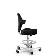 HÅG Capisco 8106 - Xtreme (Camira) - Recyceltes Polyester - EXR009 - Black - Silber - 200 mm (Sitzhöhe 46-64cm) - Harte Rollen für weiche Böden thumbnail