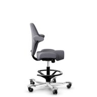 HÅG Capisco 8106 - Xtreme (Camira) - Polyester recyclé - EXR081 - Grey - Noir - 200 mm (hauteur d’assise 46–64 cm) - Roues dures pour sols souples thumbnail