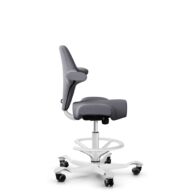 HÅG Capisco 8106 - Xtreme (Camira) - Poliéster reciclado - EXR081 - Grey - White - 200 mm (seat height 46-64cm) - Hard castors for soft floors thumbnail