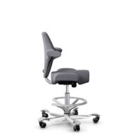 HÅG Capisco 8106 - Xtreme (Camira) - Polyester recyclé - EXR081 - Grey - Argent - 265 mm (hauteur d’assise 53–79 cm) - Roues dures pour sols souples thumbnail