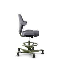 HÅG Capisco 8106 - Xtreme (Camira) - Recycled Polyester - EXR081 - Grey - Moss Grey - 200 mm (seat height 46-64cm) - Glides thumbnail