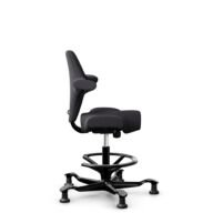 HÅG Capisco 8106 - Xtreme (Camira) - Recyceltes Polyester - EXR145 - Charcoal - Schwarz - 265 mm (Sitzhöhe 53-79cm) - Bodengleiter thumbnail