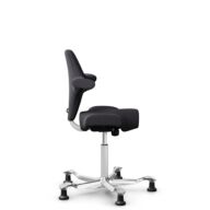 HÅG Capisco 8106 - Xtreme (Camira) - Poliester z recyklingu - EXR145 - Charcoal - White - 200 mm (seat height 46-64cm) - Glides thumbnail