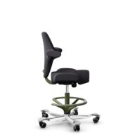 HÅG Capisco 8106 - Xtreme (Camira) - Recycled Polyester - EXR145 - Charcoal - Moss Grey - 265 mm (seat height 53-79cm) - Hard castors for soft floors thumbnail