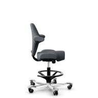 HÅG Capisco 8106 - Select (Gabriel) - Laine / Polyamide - SC60003 - Grey - Noir - 265 mm (hauteur d’assise 53–79 cm) - Roues dures pour sols souples thumbnail