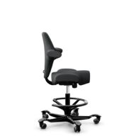 HÅG Capisco 8106 - Select (Gabriel) - Wool / Polyamide - SC60051 - Charcoal - Black - 265 mm (seat height 53-79cm) - Hard castors for soft floors thumbnail