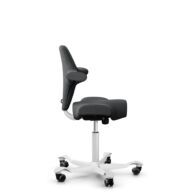 HÅG Capisco 8106 - Select (Gabriel) - Wool / Polyamide - SC60134 Dark Grey - White - 265 mm (seat height 53-79cm) - Hard castors for soft floors thumbnail