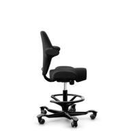 HÅG Capisco 8106 - Select (Gabriel) - Laine / Polyamide - SC60999 - Black - Noir - 200 mm (hauteur d’assise 46–64 cm) - Roues souples pour sols durs thumbnail