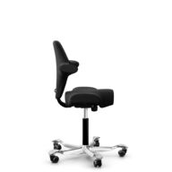 HÅG Capisco 8106 - Select (Gabriel) - Wol / Polyamide - SC60999 - Black - Zwart - 265 mm (Zithoogte 53-79cm) - Harde wielen t.b.v. zachte vloeren thumbnail