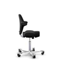 HÅG Capisco 8106 - Select (Gabriel) - Laine / Polyamide - SC60999 - Black - Argent - 150 mm (hauteur d’assise 40–55 cm) - Roues souples pour sols durs thumbnail