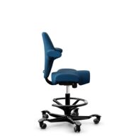 HÅG Capisco 8106 - Select (Gabriel) - Wolle / Polyamid - SC66071 - Navy blue - Schwarz - 265 mm (Sitzhöhe 53-79cm) - Weiche Rollen für harte Böden thumbnail