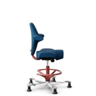 HÅG Capisco 8106 - Select (Gabriel) - Wol / Polyamide - SC66071 - Navy blue - Framekleur - Blush Rose - Gasveer - 265 mm (Zithoogte 53-79cm) - Vloercontact - Glijdoppen - Voetenring - Ja, in framekleur - Voetster - Ja, voetster in gepolijst aluminium thumbnail