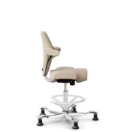 HÅG Capisco 8106 - Select (Gabriel) - Wol / Polyamide - SC61188 - Light beige - Framekleur - Wit - Gasveer - 200 mm (Zithoogte 46-64cm) - Vloercontact - Glijdoppen - Voetenring - Ja, in framekleur - Voetster - Ja, voetster in gepolijst aluminium thumbnail