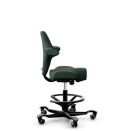 HÅG Capisco 8106 - Select (Gabriel) - Laine / Polyamide - SC68209 - Dark green - Noir - 265 mm (hauteur d’assise 53–79 cm) - Roues souples pour sols durs thumbnail