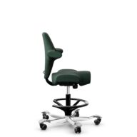 HÅG Capisco 8106 - Select (Gabriel) - Wol / Polyamide - SC68209 - Dark green - Zwart - 265 mm (Zithoogte 53-79cm) - Zachte wielen t.b.v. harde vloeren thumbnail