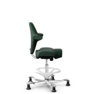 HÅG Capisco 8106 - Select (Gabriel) - Wol / Polyamide - SC68209 - Dark green - Framekleur - Wit - Gasveer - 265 mm (Zithoogte 53-79cm) - Vloercontact - Glijdoppen - Voetenring - Ja, in framekleur - Voetster - Ja, voetster in gepolijst aluminium thumbnail