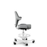 HÅG Capisco 8106 - Capture (Gabriel) - Wool / Polyamide - CPT4102 - Light grey - White - 265 mm (seat height 53-79cm) - Hard castors for soft floors thumbnail