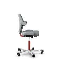 HÅG Capisco 8106 - Capture (Gabriel) - Wool / Polyamide - CPT4102 - Light grey - Blush Rose - 150mm (seat height 40–55cm) - Hard castors for soft floors thumbnail