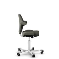 HÅG Capisco 8106 - Capture (Gabriel) - Wool / Polyamide - CPT4401 - Warm grey - White - 150mm (seat height 40–55cm) - Hard castors for soft floors thumbnail