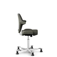 HÅG Capisco 8106 - Capture (Gabriel) - Laine / Polyamide - CPT4401 - Warm grey - Blanc - 265 mm (hauteur d’assise 53–79 cm) - Patins thumbnail