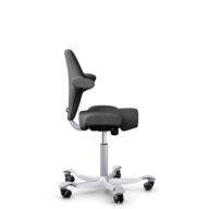 HÅG Capisco 8106 - Capture (Gabriel) - Wool / Polyamide - CPT4601 - Dark grey - Silver - 265 mm (seat height 53-79cm) - Hard castors for soft floors thumbnail