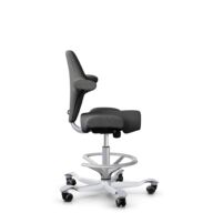 HÅG Capisco 8106 - Capture (Gabriel) - Laine / Polyamide - CPT4601 - Dark grey - Argent - 265 mm (hauteur d’assise 53–79 cm) - Roues dures pour sols souples thumbnail