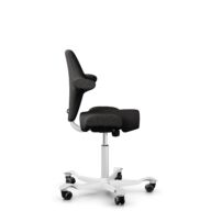 HÅG Capisco 8106 - Capture (Gabriel) - Wool / Polyamide - CPT5501 - Charcoal - White - 150mm (seat height 40–55cm) - Soft castors for hard floors thumbnail