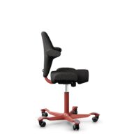 HÅG Capisco 8106 - Capture (Gabriel) - Laine / Polyamide - CPT5501 - Charcoal - Blush Rose - 200 mm (hauteur d’assise 46–64 cm) - Roues dures pour sols souples thumbnail