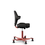 HÅG Capisco 8106 - Capture (Gabriel) - Wol / Polyamide - CPT5501 - Charcoal - Framekleur - Blush Rose - Gasveer - 200 mm (Zithoogte 46-64cm) - Vloercontact - Glijdoppen - Voetenring - Nee, geen voetenring - Voetster - Nee, voetster in framekleur thumbnail