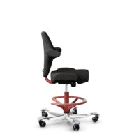 HÅG Capisco 8106 - Capture (Gabriel) - Wool / Polyamide - CPT5501 - Charcoal - Blush Rose - 265 mm (seat height 53-79cm) - Hard castors for soft floors thumbnail
