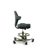 HÅG Capisco 8106 - Capture (Gabriel) - Laine / Polyamide - CPT6601 - Blue - Moss Grey - 200 mm (hauteur d’assise 46–64 cm) - Roues dures pour sols souples thumbnail
