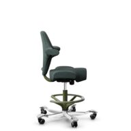HÅG Capisco 8106 - Capture (Gabriel) - Laine / Polyamide - CPT6601 - Blue - Moss Grey - 200 mm (hauteur d’assise 46–64 cm) - Roues souples pour sols durs thumbnail