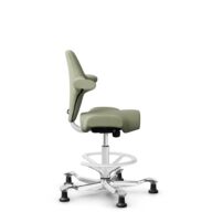 HÅG Capisco 8106 - Capture (Gabriel) - Laine / Polyamide - CPT5101 - Green-grey - Blanc - 265 mm (hauteur d’assise 53–79 cm) - Patins thumbnail