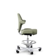 HÅG Capisco 8106 - Capture (Gabriel) - Laine / Polyamide - CPT5101 - Green-grey - Argent - 200 mm (hauteur d’assise 46–64 cm) - Roues souples pour sols durs thumbnail