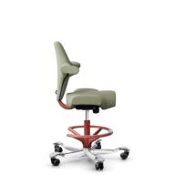 HÅG Capisco 8106 - Capture (Gabriel) - Wool / Polyamide - CPT5101 - Green-grey - Blush Rose - 200 mm (seat height 46-64cm) - Soft castors for hard floors thumbnail