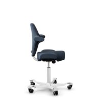 HÅG Capisco 8106 - Capture (Gabriel) - Wool / Polyamide - CPT6001 - Dark blue - White - 150mm (seat height 40–55cm) - Hard castors for soft floors thumbnail