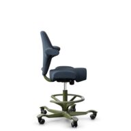 HÅG Capisco 8106 - Capture (Gabriel) - Wool / Polyamide - CPT6001 - Dark blue - Moss Grey - 265 mm (seat height 53-79cm) - Soft castors for hard floors thumbnail