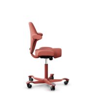 HÅG Capisco 8106 - Oceanic (Camira) - Recycled Polyester - OCI012 - Orange-red - Blush Rose - 150mm (seat height 40–55cm) - Hard castors for soft floors thumbnail