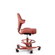 HÅG Capisco 8106 - Oceanic (Camira) - Polyester recyclé - OCI012 - Orange-red - Blush Rose - 200 mm (hauteur d’assise 46–64 cm) - Roues dures pour sols souples thumbnail
