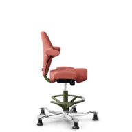HÅG Capisco 8106 - Oceanic (Camira) - Polyester recyclé - OCI012 - Orange-red - Moss Grey - 200 mm (hauteur d’assise 46–64 cm) - Patins thumbnail