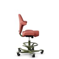HÅG Capisco 8106 - Oceanic (Camira) - Recyceltes Polyesters - OCI012 - Orange-red - Moss Grey - 265 mm (Sitzhöhe 53-79cm) - Weiche Rollen für harte Böden thumbnail