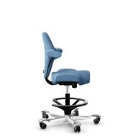 HÅG Capisco 8106 - Oceanic (Camira) - Recycled Polyester - OCI011 - Light blue - Black - 265 mm (seat height 53-79cm) - Hard castors for soft floors thumbnail